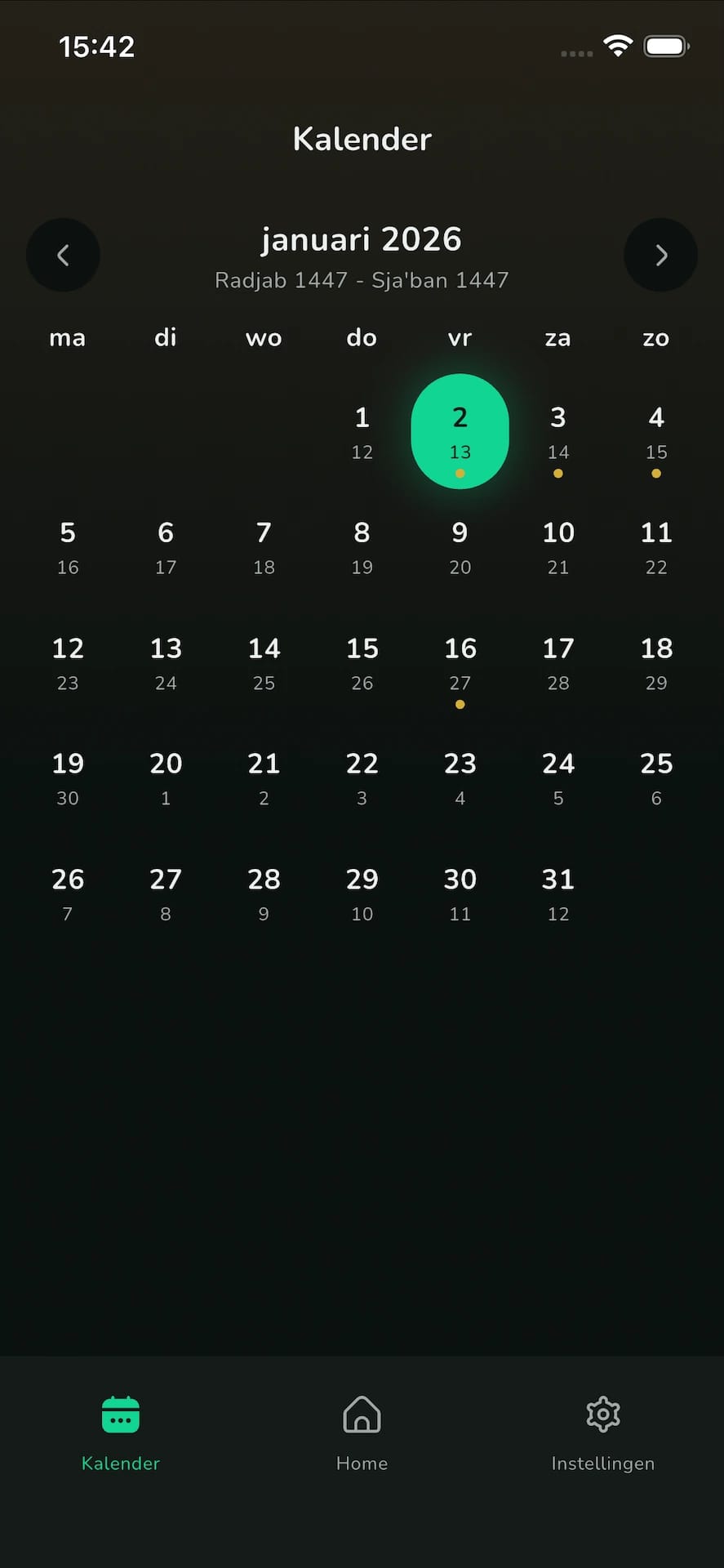 Gebedstijden & Kalender