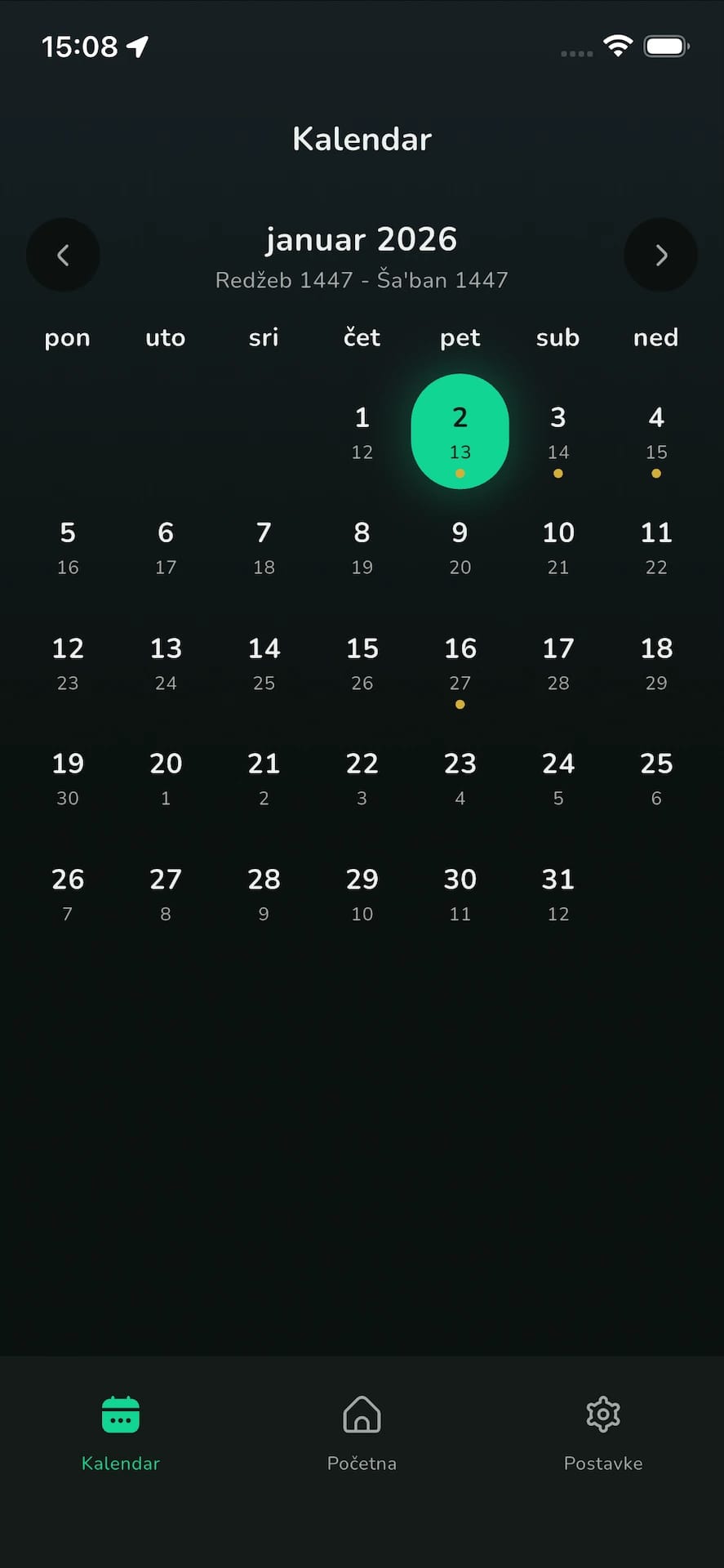 Vrijeme Namaza i Kalendar