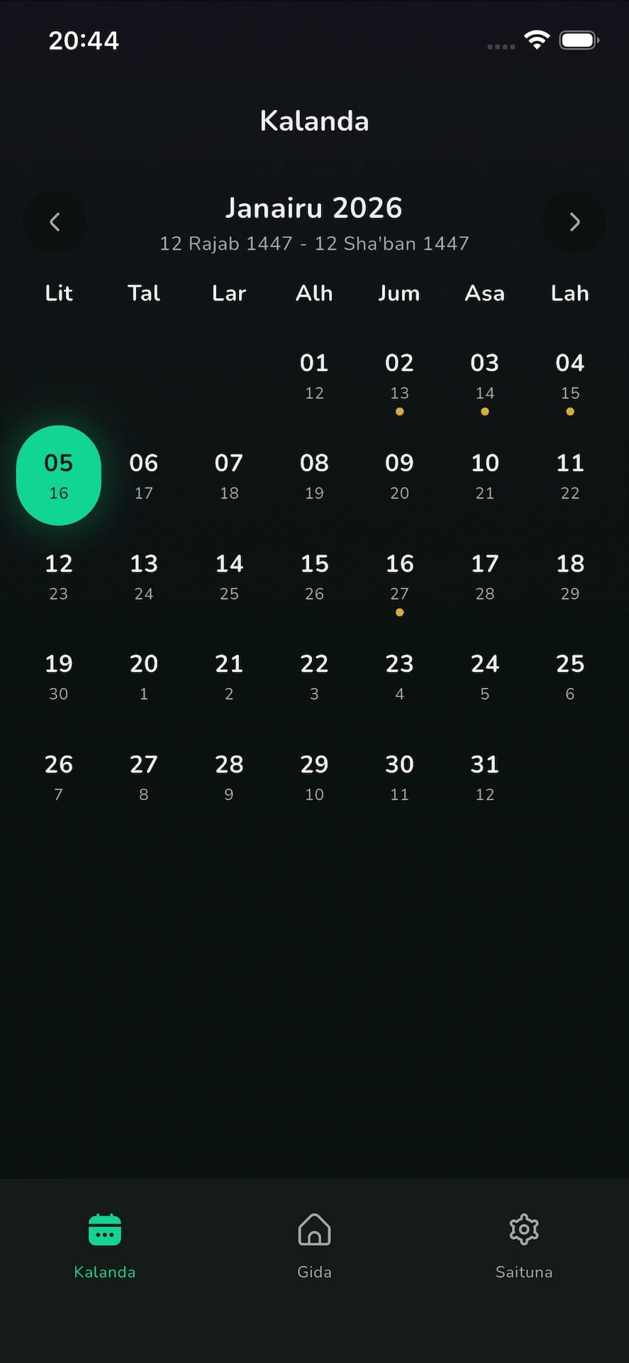 Lokutan Salla da Kalandar