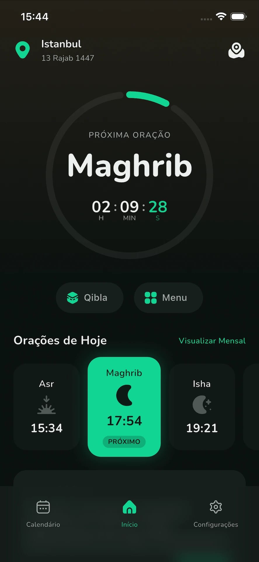 Aplicativo WAQT de Horários de Oração