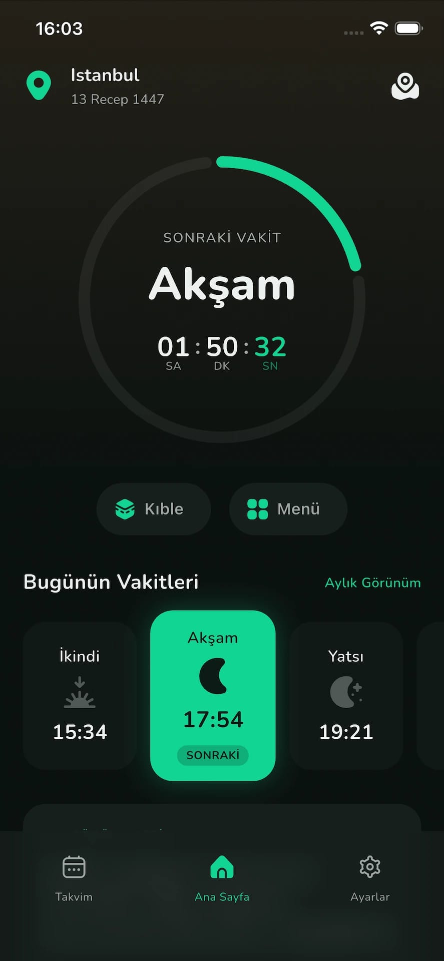 WAQT Namaz Vakitleri Uygulaması