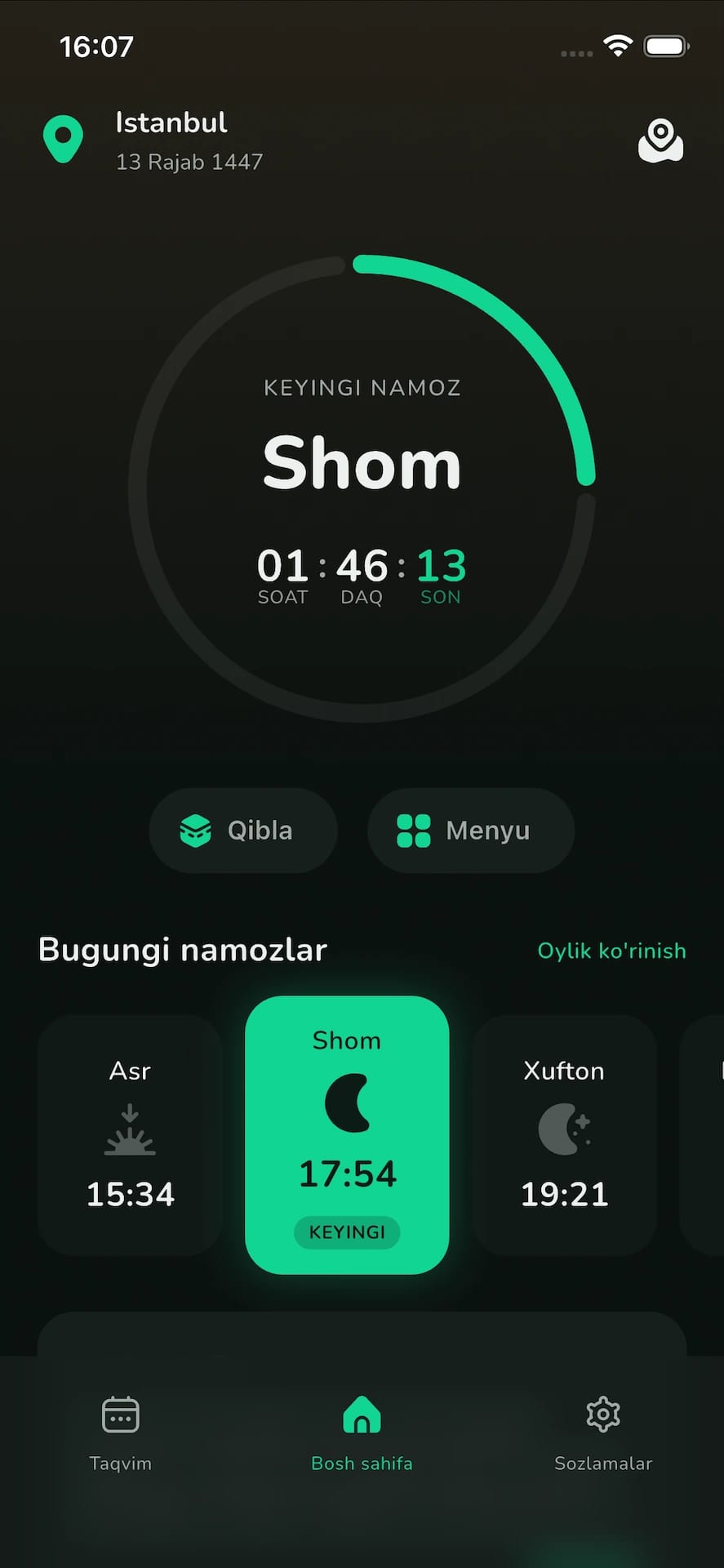 WAQT Namoz Vaqtlari Ilovasi