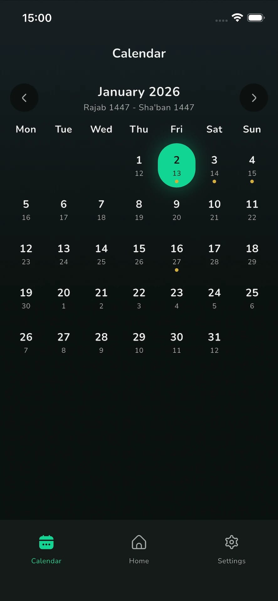 Prayer Times & Calendar
